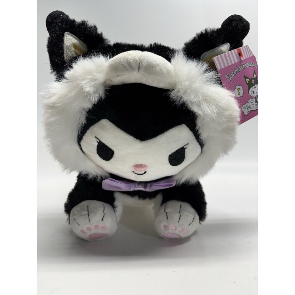 Sanrio Kuromi Shiba Inu Dog Plush Mascot w/ Tag Black White 12" Cute